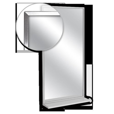 AJW AJW U716-1836 Channel Frame Mirror & Mounted Shelf; Plate Glass Surface - 18 W X 36 H In. U716-1836